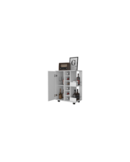 Bar Erin,Blanco Nevado, con Una Puerta y Patas con Rodachines ZF