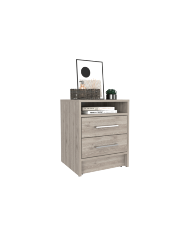 Mesa de Noche Brail, Humo, con Espacio Para Colocar Objetos Decorativos ZF