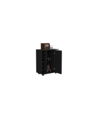 Bar Movible Liam, Wengue, 1 puerta, manija y amplios espacios para ubicar botellas ZF