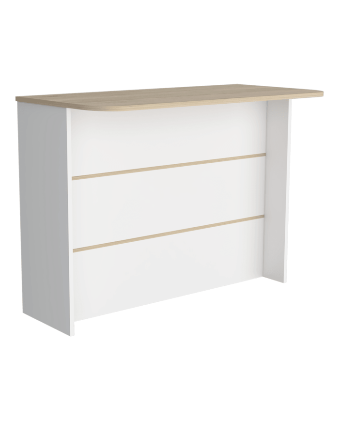 Barra de Cocina Diamante, Blanco Marqueza y Beige, Con Amplia Superficie ZF