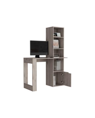 Escritorio Kandis, Humo, con cinco entrepaños y gran espacio de almacenamiento ZF