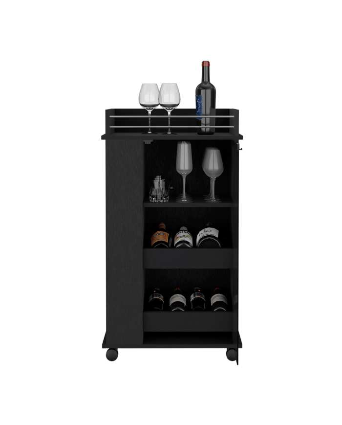 Bar Spirit, Wengue, con Amplios Espacios Para Ubicar Copas y Botellas ZF