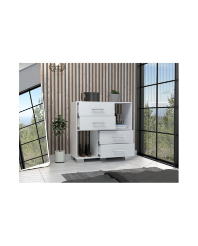 Organizador Karely, Blanco, 4 cajones multiusos deslizables ZF