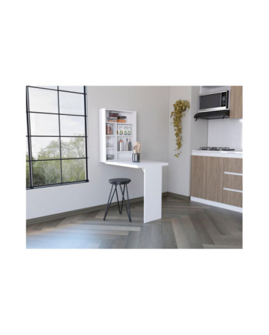 Mesa Auxiliar Vetta, Blanco, para Empotrar a la Pared y Amplia Superficie ZF