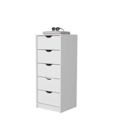 Organizador Brasilia, Blanco, con cinco cajones multiusos deslizables