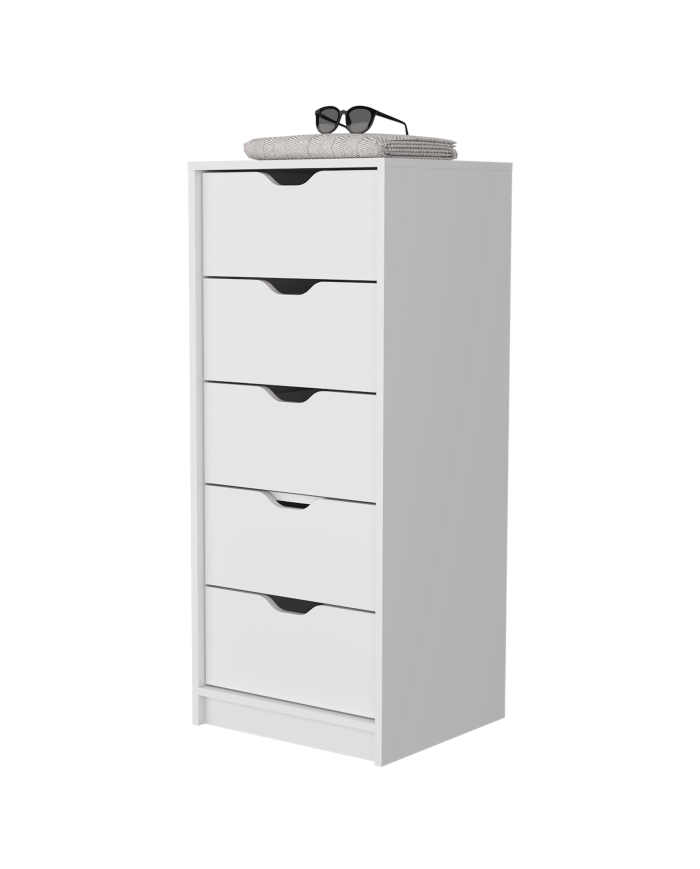 Organizador Brasilia, Blanco, con cinco cajones multiusos deslizables