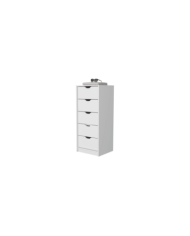 Organizador Brasilia, Blanco, con cinco cajones multiusos deslizables