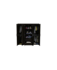 Closet Zafiro, Wengue, con Dos Cajones Multiusos y Seis Puertas Abatibles