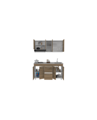 Cocina Integral Prada, Moca y Blanco, Incluye Mesón Derecho