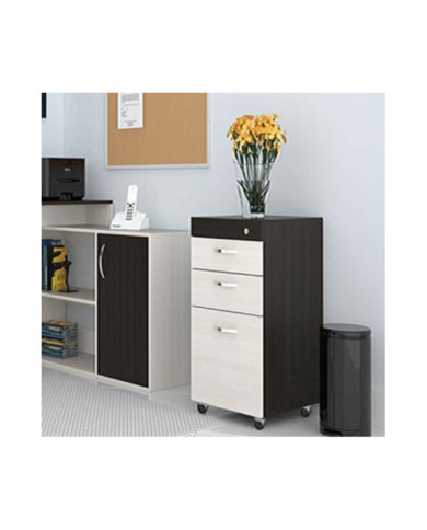 Archivador Dakari, Wengue y Nevado, con Tres Cajones