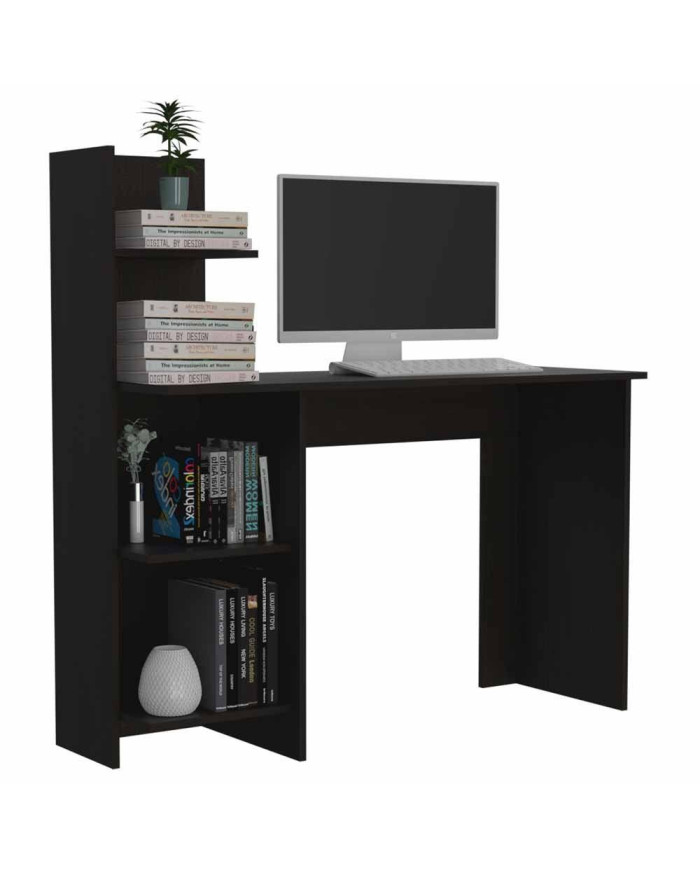 Escritorio ¡Wow!, Wengue, con Cuatro Entrepaños Para Ubicar Elementos de Estudio