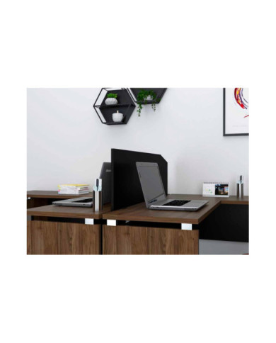 Panel Divisor Estación de Trabajo Monarca, Wengue, Ideal Para Espacios Reducidos