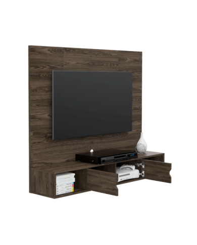Panel de Tv Hanna, Chocolate, con Espacio Para Televisor de Hasta 60 Pulgadas