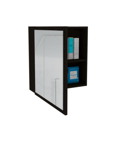 Gabinete de Baño Luma, Wengue, con Puerta Espejo y Dos Entrepaños Para Ubicar Múltiples Objetos