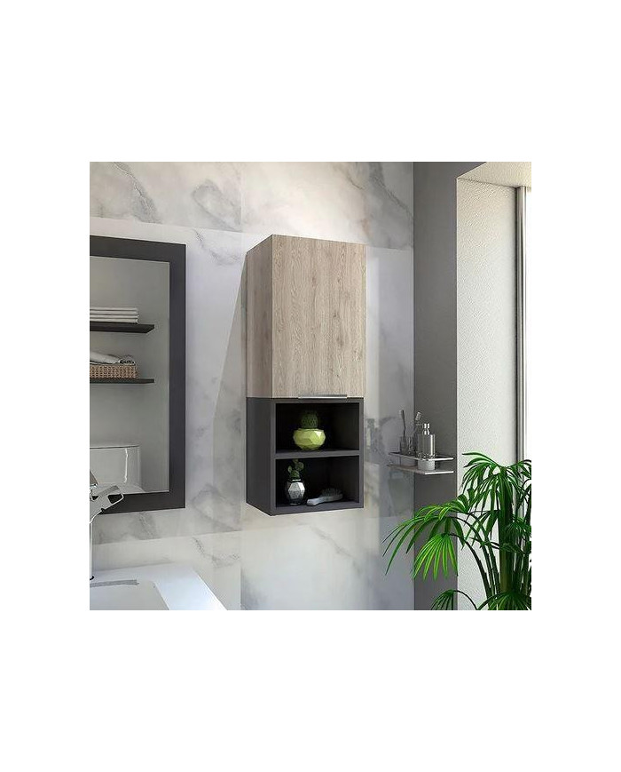 Gabinete de Baño Ciro, Humo y Plata Oscuro, Ideal Para Espacio Reducidos