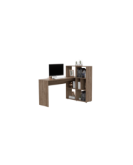 Escritorio En L Tokio, Miel, con Amplios Espacio Para Artículos de Estudio