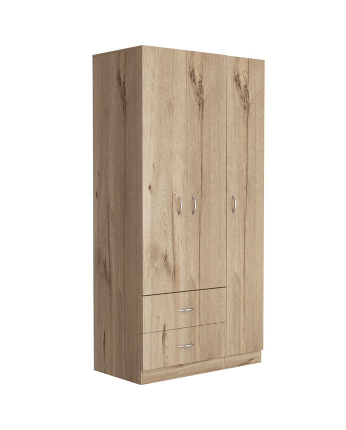 Closet América, Café Claro y Blanco, con Dos Cajones y Variedad de Entrepaños