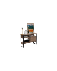 Mueble Auxiliar Recibidor Korina, Miel, con Patas En Acero Negras