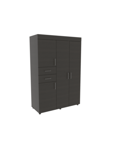 Closet Tulipán, Wengue, con Dos Cajones Amplios y Cuatro Puertas Abatibles