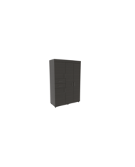 Closet Tulipán, Wengue, con Dos Cajones Amplios y Cuatro Puertas Abatibles