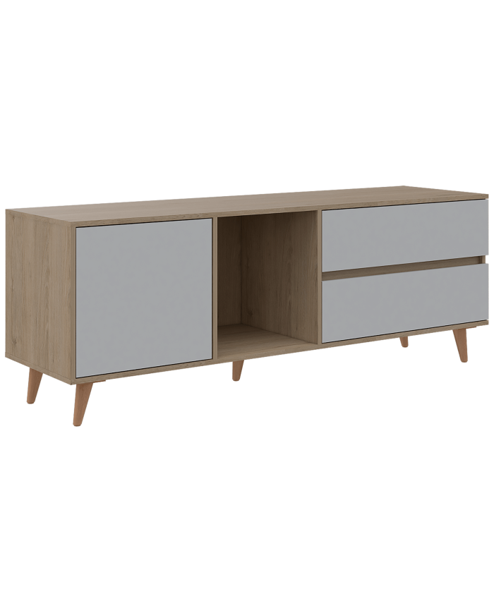 Mesa Para Tv Bored, Beige y Blanco, con Espacio Para Televisor de Hasta 60 Pulgadas