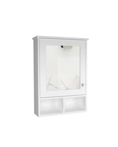 Gabinete de Baño Egeo, Blanco, con Puerta Espejo y Tres Entrepaños Para Ubicar Objetos