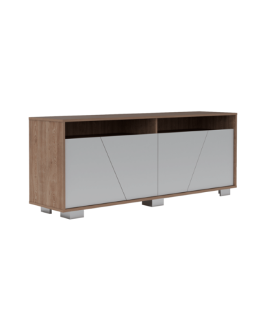 Mesa Para Tv Orus, Miel y Blanco, con Espacio Para Televisor de 70 Pulgadas