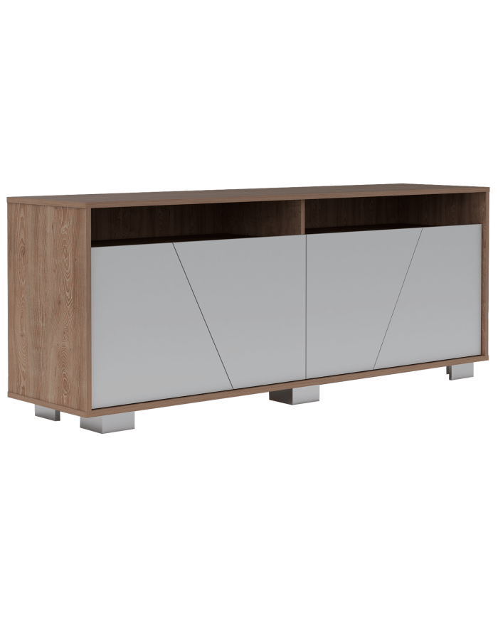 Mesa Para Tv Orus, Miel y Blanco, con Espacio Para Televisor de 70 Pulgadas