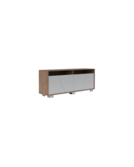 Mesa Para Tv Orus, Miel y Blanco, con Espacio Para Televisor de 70 Pulgadas