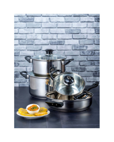 Bateria 7 Pzas  Acero Inox T/V Home Elements