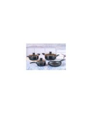 Bateria 7 Pzas Alum 1,8Mm Negra Interior Antiadherente Stone