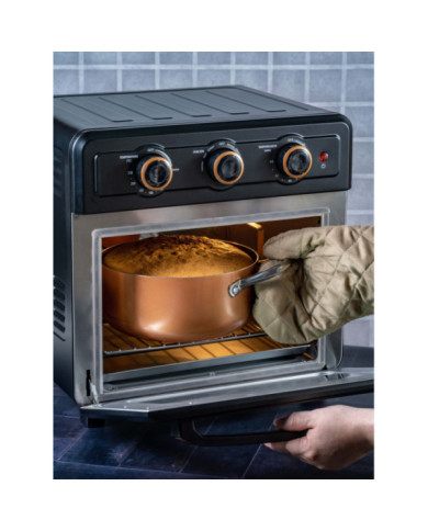 Olla 22 Cm Tapa Vidrio Cobre