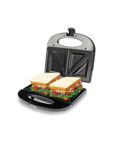 Sanduchera 2P He Sm117N Negra Con Platos Sandwich Antiad