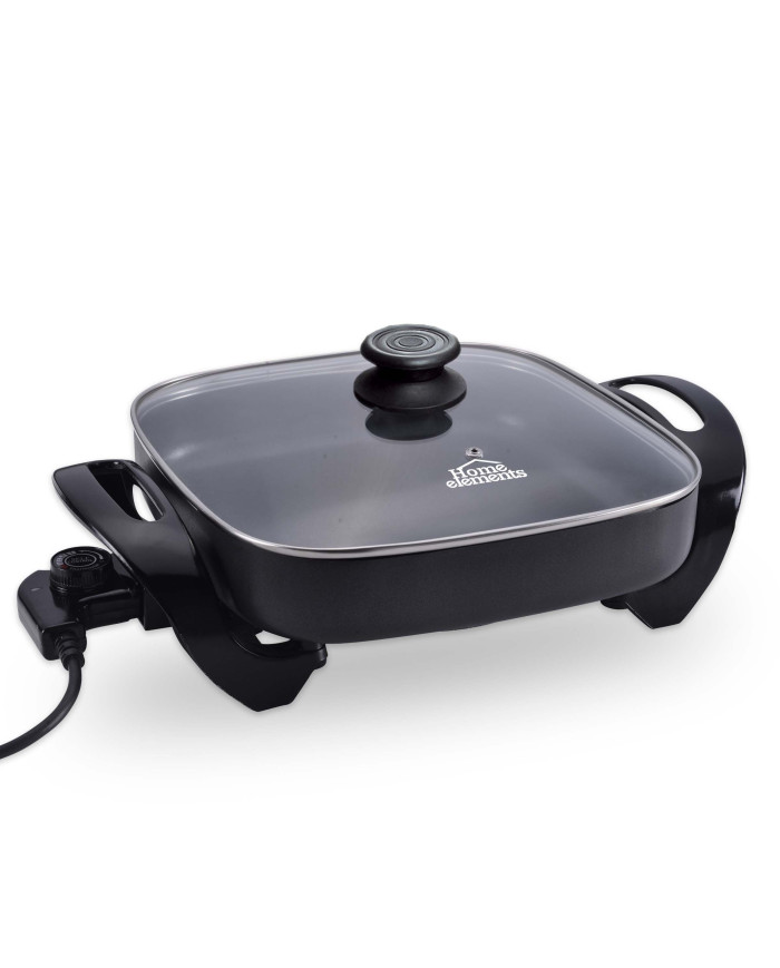 Sarten Electrico Cuadrado 30X30Cms Tapa Vidrio He116B3030