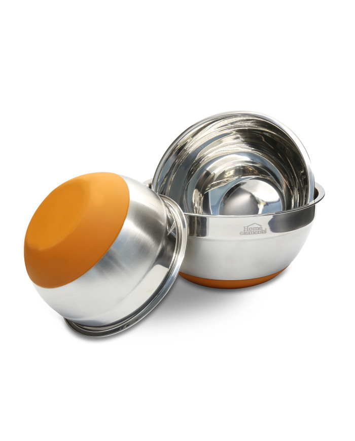 Setx3 Bowl 16-20-22Cm Acero Inox Base Antides Silicona Coppe