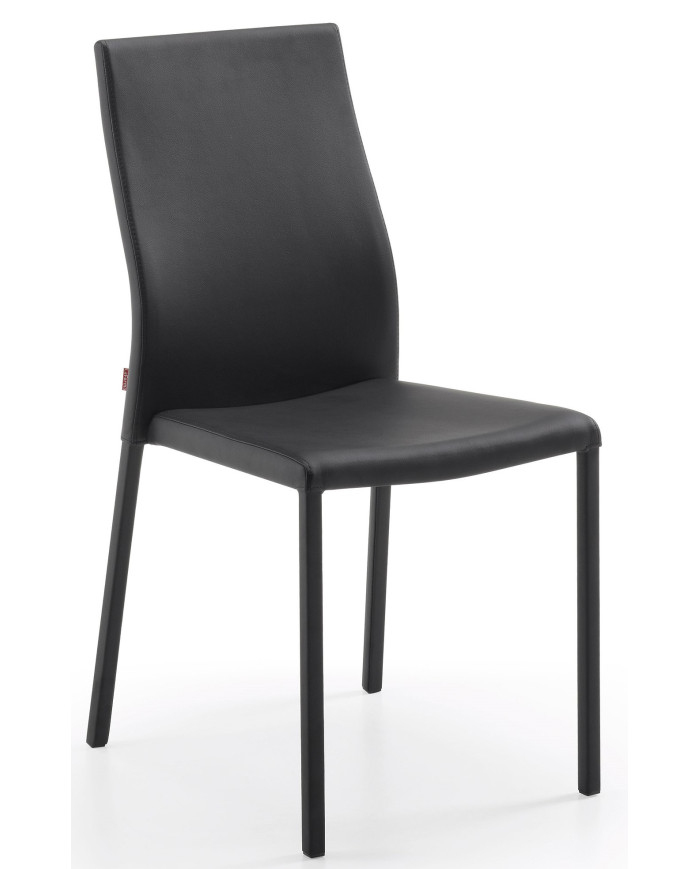 Silla Abelle piel negro