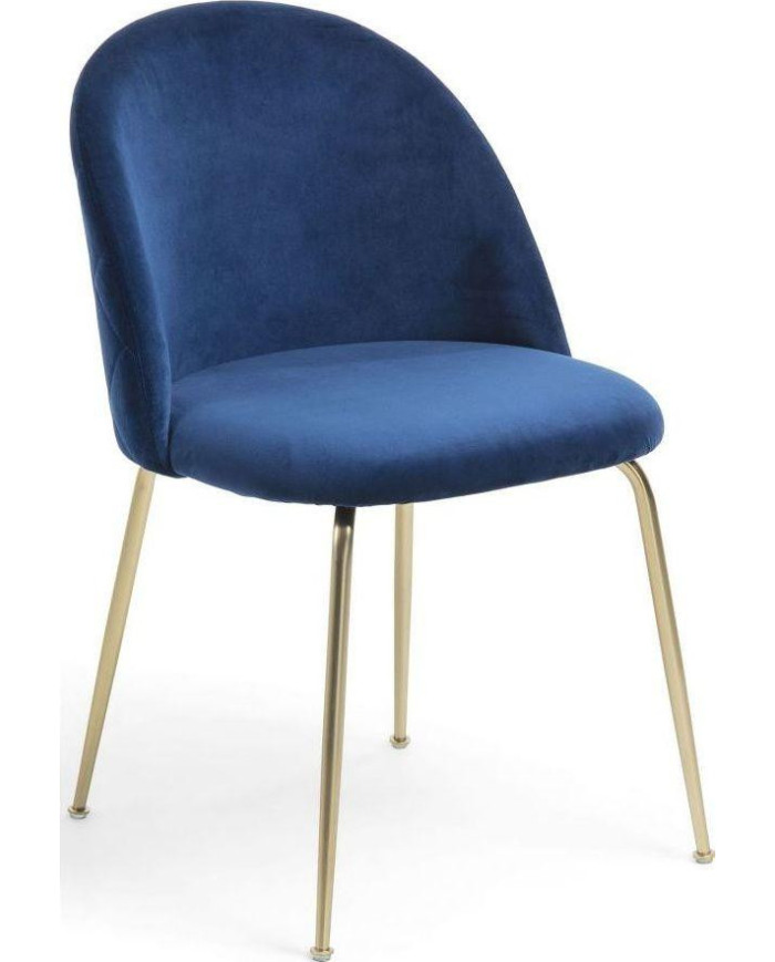 Silla Ivonne terciopelo azul
