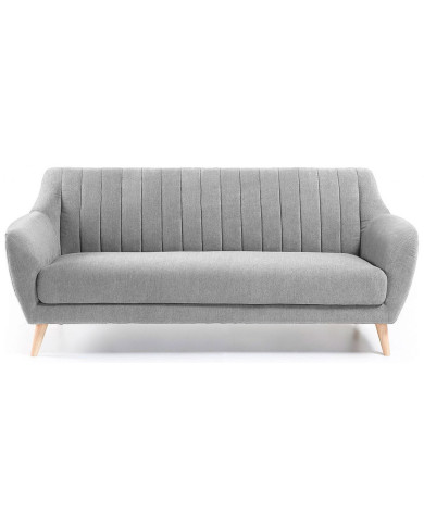 Sofá Obo 3 plazas gris claro 190 cm