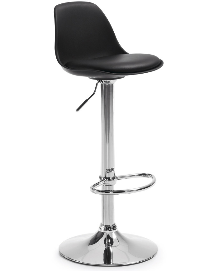 Taburete Orlando-T negro altura 60-82 cm