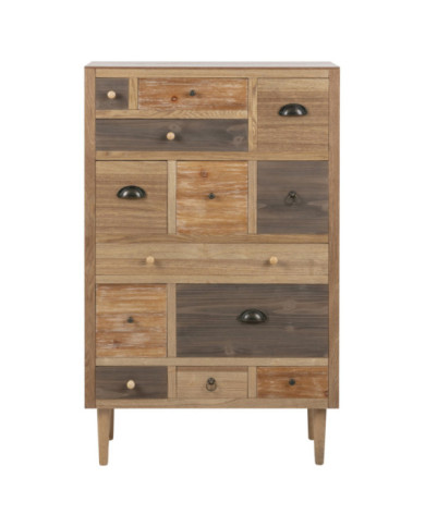 Thais pecho, MDF chapa de fresno marrón colores teñidos barniz transparente, 13 cajones piernas ceniza, Barniz