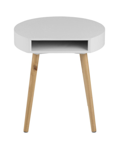 Ela madera mesa lámpara de lacado blanco, madera de base pino macizo lacado, caja / 5 PC L     40 W     35,5 H     44 cm