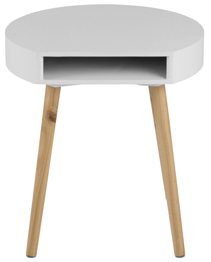 Ela madera mesa lámpara de lacado blanco, madera de base pino macizo lacado, caja / 5 PC L     40 W     35,5 H     44 cm