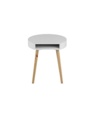 Ela madera mesa lámpara de lacado blanco, madera de base pino macizo lacado, caja / 5 PC L     40 W     35,5 H     44 cm