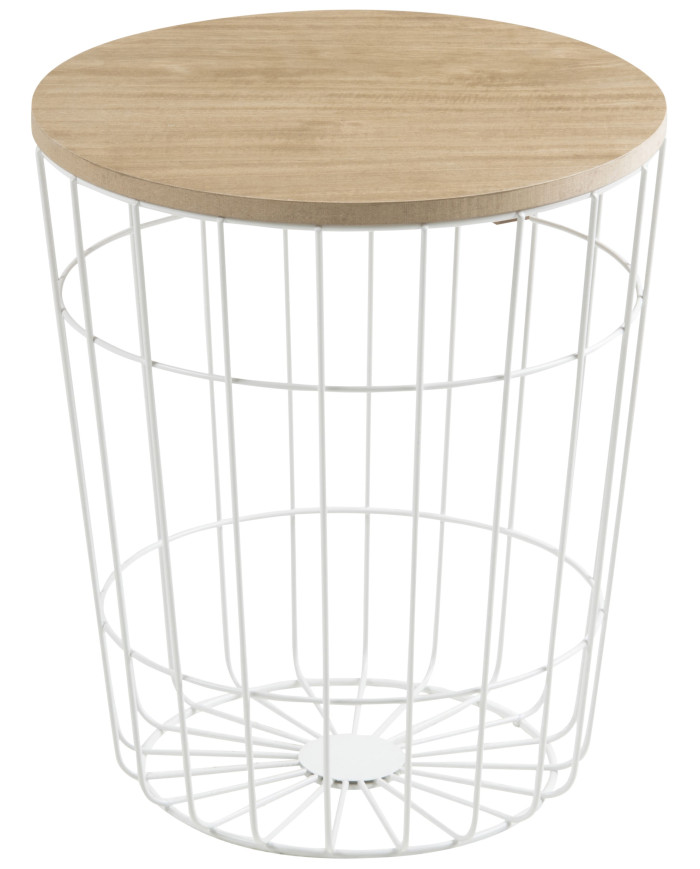 Lotus mesa de café naturaleza chapa paulownia, sin tratar, polvo de metal de base recubiertos, caja blanca / 4 PC