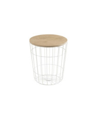 Lotus mesa de café naturaleza chapa paulownia, sin tratar, polvo de metal de base recubiertos, caja blanca / 4 PC