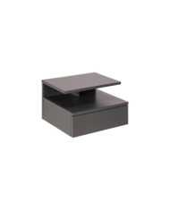 Cama de la pared de madera mesa lateral Ashlan lacado de luz gris estante PC 1, cajones PC 1, KD