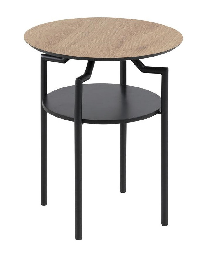 Goldington papel de mesa lámpara de roble salvaje estante MDF negro, polvo de base recubierto mate rugosa  diam negro