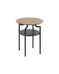 Goldington papel de mesa lámpara de roble salvaje estante MDF negro, polvo de base recubierto mate rugosa  diam negro