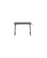 Trooper escritorio juego MDF melamina superior de la mesa, cupholder negro, polvo de metal de base recubiertos, de color negro