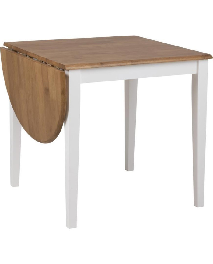 mesa de la cocina Brisbane roble madera de caucho manchado, hoja lacado extensión PC 1, madera de goma base, pintado de blanco